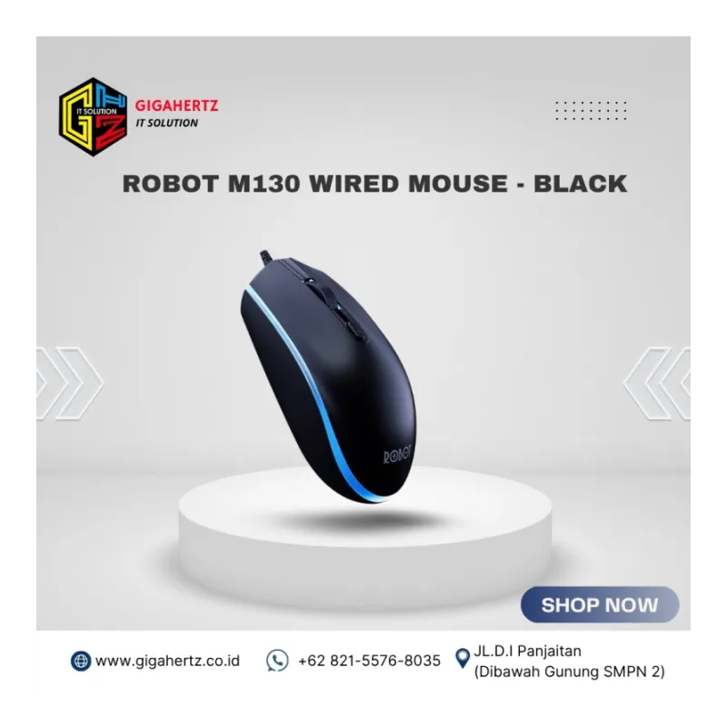 ROBOT M130 WIRED MOUSE - BLACK