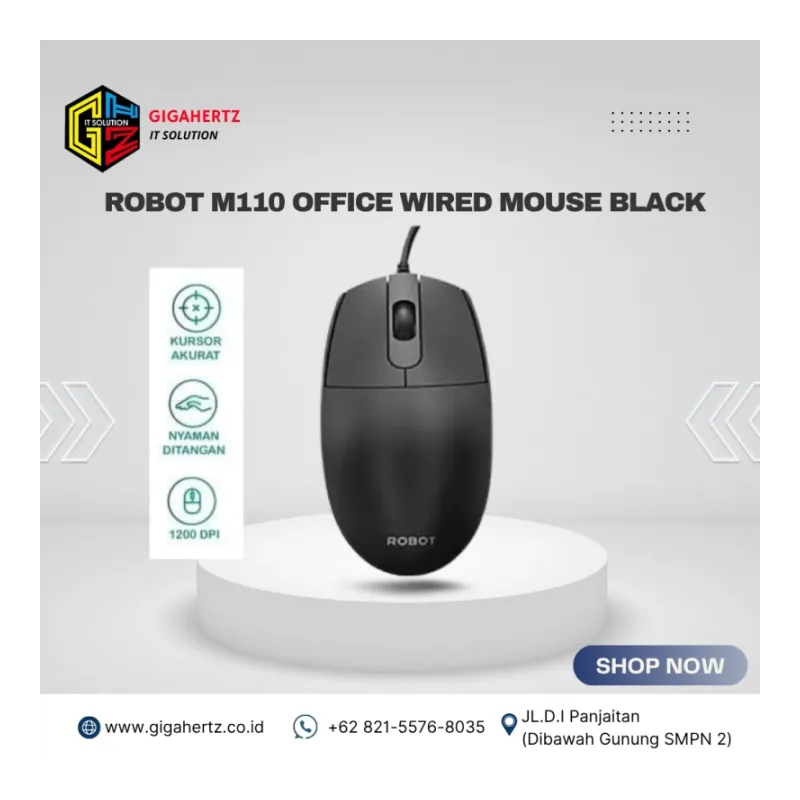ROBOT M110 OFFICE WIRED MOUSE BLACK