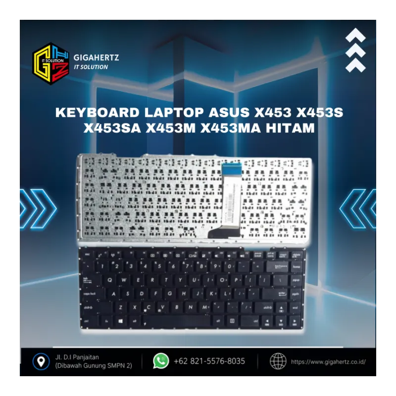 Keyboard Laptop ASUS X453 X453S X453SA X453M X453MA Hitam