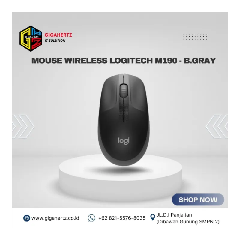 Mouse Wireless Logitech M190 - B.Gray