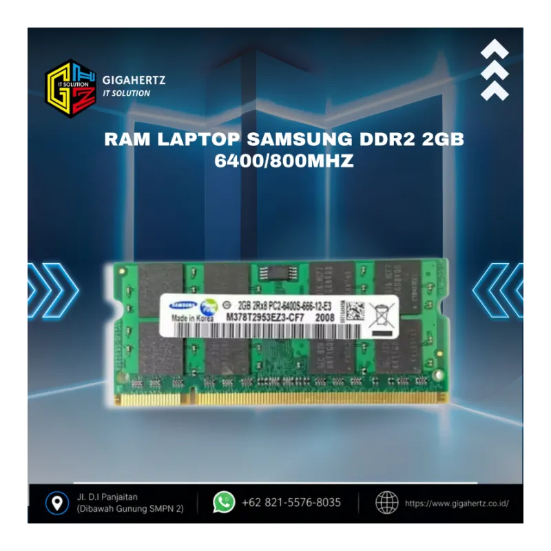 RAM LAPTOP SAMSUNG DDR2 2GB 6400/800MHz
