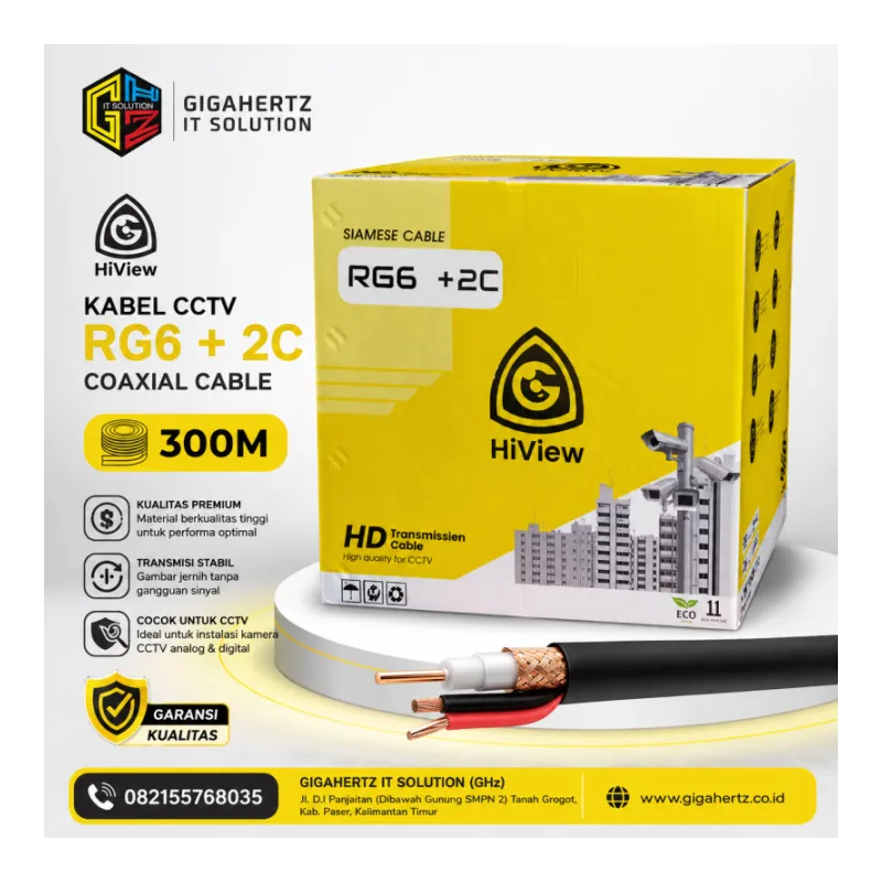 Kabel CCTV Hiview Coaxial Cable RG6 + 2C (300M)