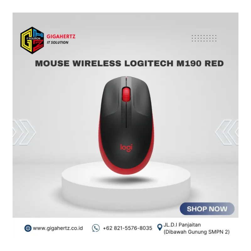 MOUSE WIRELESS LOGITECH M190 RED
