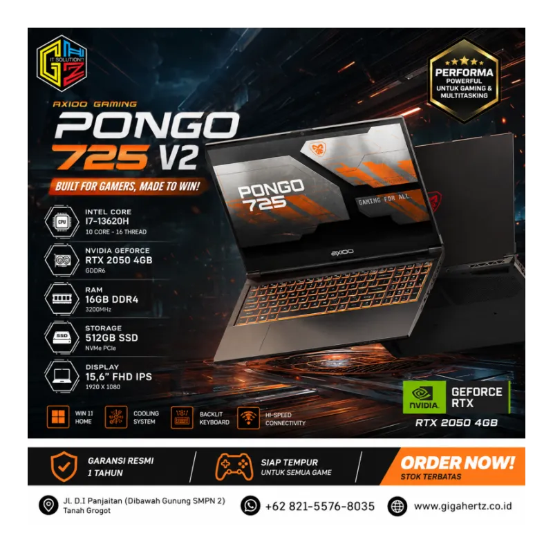 Axioo Gaming Pongo 725 V2 NBAXP72-C7D-165X1-4V2