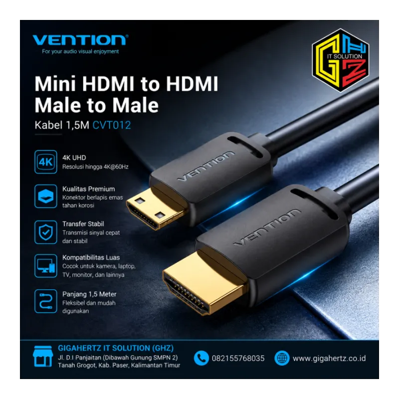 VENTION Kabel Mini HDMI to hdmi Male to male 1,5M