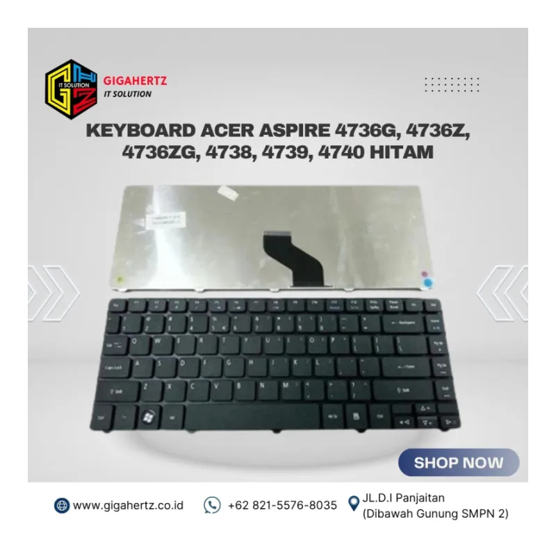 Keyboard Acer Aspire 4736G, 4736Z, 4736ZG, 4738, 4739, 4740 hitam