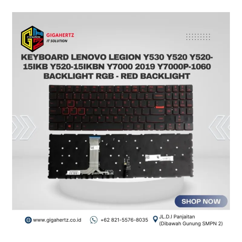 Keyboard Lenovo Legion Y530 Y520 Y520-15IKB Y520-15IKBN Y7000 2019 Y7000P-1060 Backlight RGB - Red Backlight