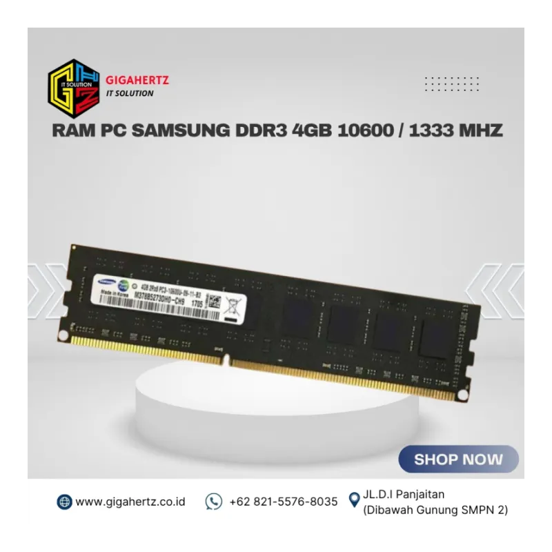 RAM PC SAMSUNG DDR3 4GB 10600 / 1333 MHz