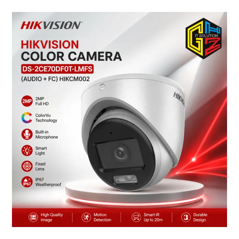HIKVISION COLOR CAMERA DS-2CE70DF0T-LMFS (AUDIO + FC)