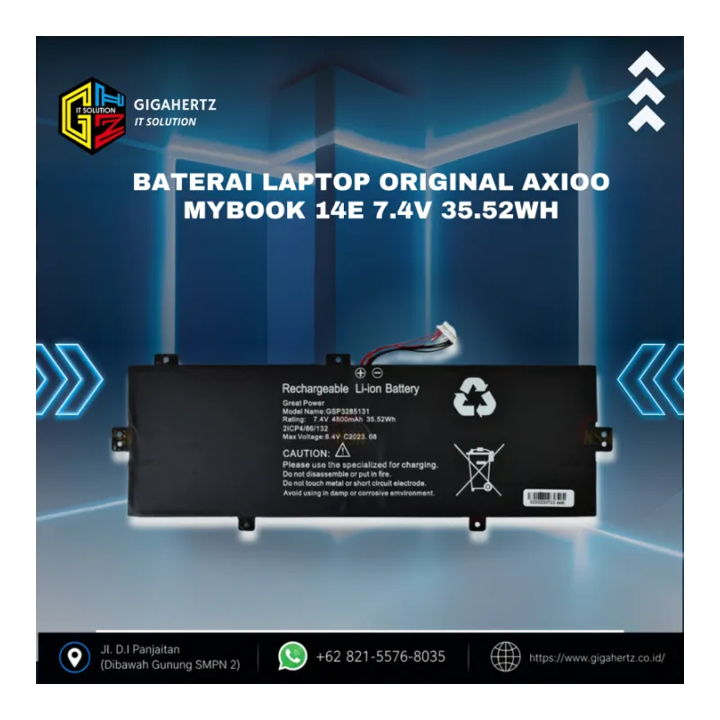 Baterai Laptop Original Axioo Mybook 14E 7.4V 35.52Wh